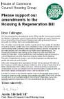 MPs briefing Third Reading Housing Bill