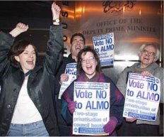 Camden DCH outside ODPM 9th January following No Vote