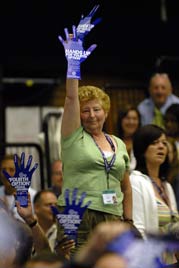 Delegates supporting Fourth Option at UNISON conference (photo Marcus Rose, Insight Visual)