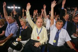 Trade unions backed motion from 15 Constituency Labour Parties at Labour's conference Sept 2006 (photo Andrew Wiard www.reportphotos.co.uk)